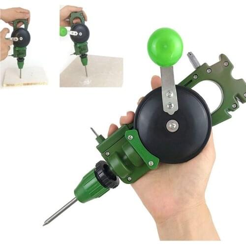 Manual Drill DIY Woodworking Portable Hand Drill Bits DIY Tool Glass Tile Hand Drilling Machine Multifunctional Cutting Holder