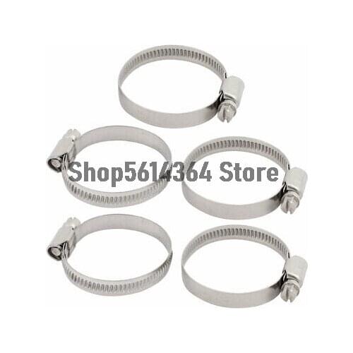 5pcs 32-50mm Clamping Range 8mm Width Steel Hose Clamp