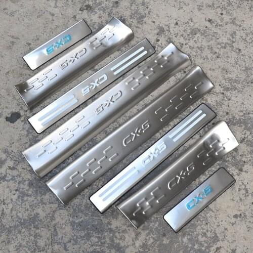 REAR OUTER BUMPER PROTECTOR TRIM DOOR SILL SCUFF COVER PLATE ACCESSORIES Fit For Mazda CX-5 CX5 2012 2013 2014 2015 2016