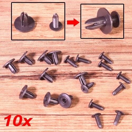 10x 90467-06017 9926-50-625 Black Plastic Screw Fastener Rivet Clips Fit For Mazda 323 626 329 MX-3 MX-6 for Toyota 4Runner MR2