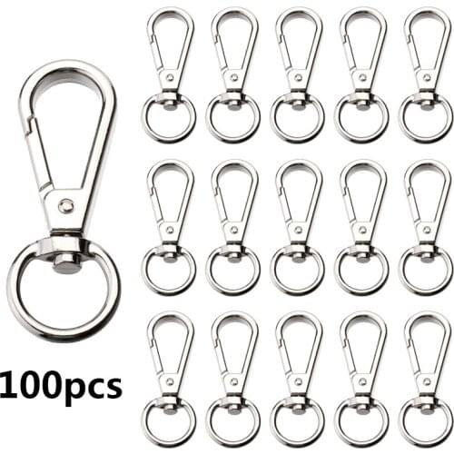 PARETO 100Pcs 51.5mm Swivel Trigger Clips Snap Hooks Lobster Clasp for Keychain Bag DIY Craft Key Buckle