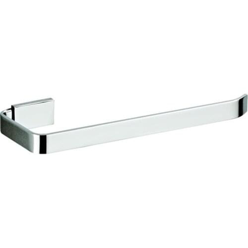 26cm Square Flat Tube Brass Chrome Plated Bathroom Hardware Pendant Bathroom Wall-Mounted Towel Ring