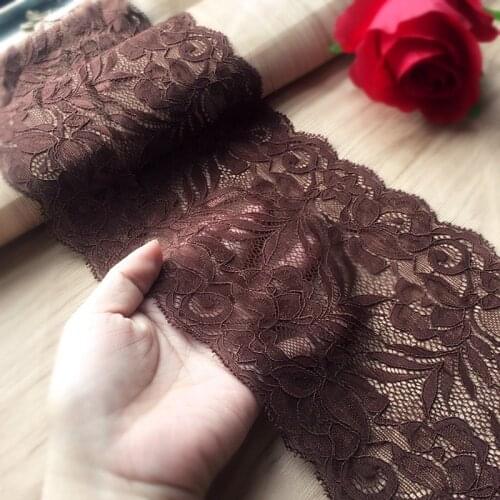 3 Meters DIY Handmade Hair Decoration Brown Elastic Lace Ribbon Stretch Lace Trimmings Wedding Dress Skirt Lace