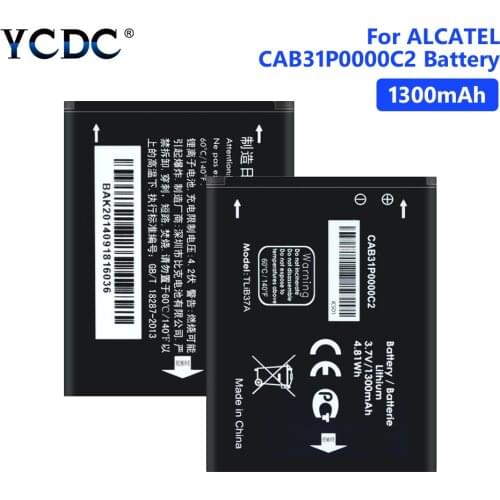 3.7V 1300mAh Battery For Alcatel One Touch M Pop OT-5020 Tli014A1 CAB31P0000C2 Lithium Polymer Mobile Phone Batteries