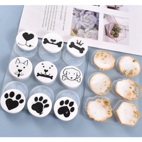 Irregular Shape Cookies Pet Type Silicone Mold Decoration Pendants Pet Claw Bones Cartoon Style Resin Mold For Gift Home Decor