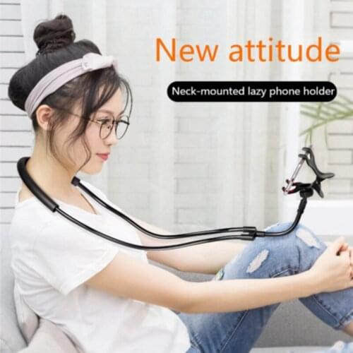 Necklace stand Mobile Phone Holder Hands-Free Lazy Neck Hanging Cell Phone Support Bracket Folding Rack Stand Mount Holder