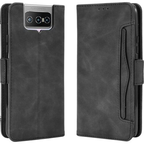 For Asus ZenFone 8 Flip Case Cover Premium Leather Leather Flip Multi-card slot Cover For Asus ZenFone 8 Flip ZS672KS case 6.67"