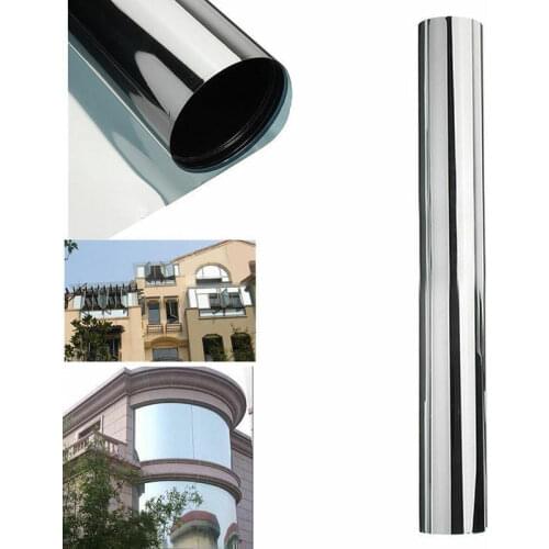 SUNICE 1/3/5 sheet pack Silver Decorative Window Film, One Way Solar Mirror Effect, Privacy Home Bedroom Heat Control, 50x152cm