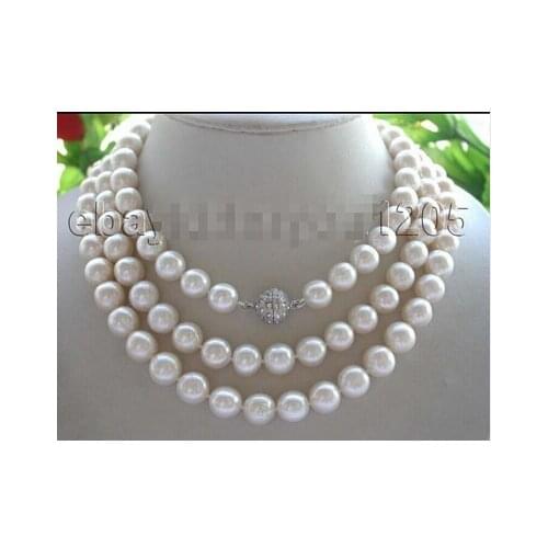 Longest Genuine Naturlal 9-10mm Round White Pearl Necklace 50“ Factory Wholesale price Women Giftword Jewelry