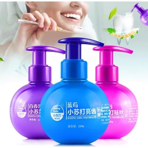 Hot Sale Blueberry Passion Fruit Rambutan Flavor Press Type Soda Toothpaste Teeth Care for Home