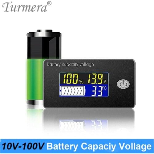 Li-ion Lifepo4 Lead acid Battery Capacity Indicator 12V 24V 36V 48V 60V 72V Display LCD Voltmeter Temperature Meter Test Turmera