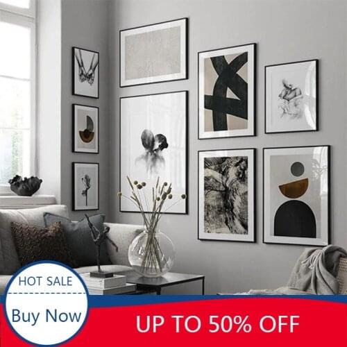 Canvas Painting Modern Abstract Poster Home Decor Figure Picture Minimalist Black and White Wall Art Print Room Decoration