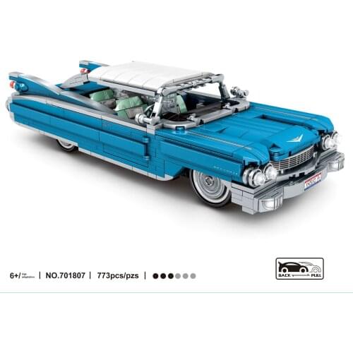 Technical america Cadillac Eldorado classic Vintage car building block model Pull back vehicle steam brick toys collection