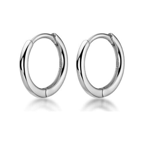 Lo Paulina 2021 New Solid 925 Sterling Silver Hoop Earrings 9~11~13~15~17~19mm For Women Gifts Joyas Bijoux Fine Jewelry