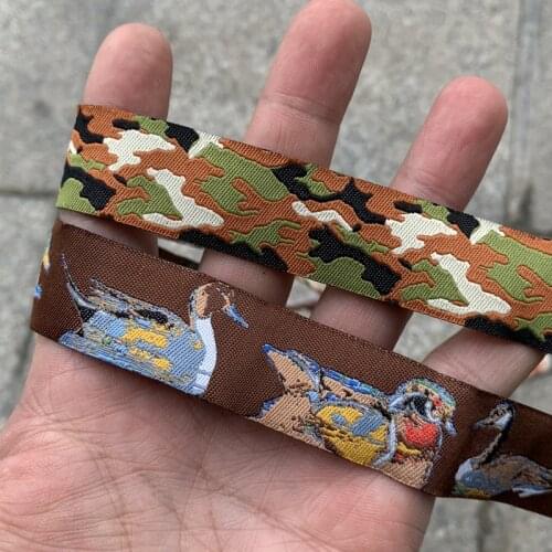 10YARD 7/8 Inch 22MM Camouflage And Little Brown Ducks Cartoon Ribbon