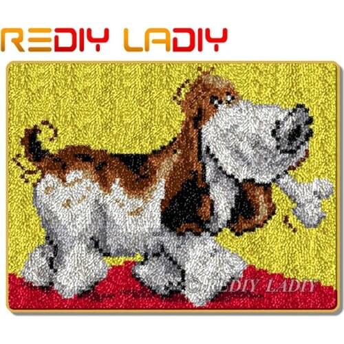 Latch Hook Rug Kits Make Your Own Rug Dog with Bone Crocheting Cushion DIY Carpet Rug Acrylic Yarn Printed Canvas Hobby & Crafts