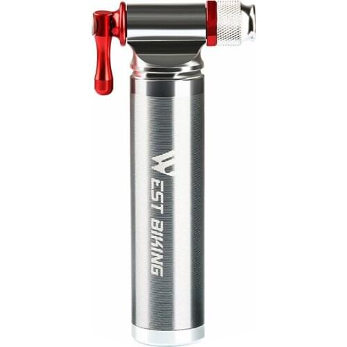 Silver Mini Portable Inflatable Air Pump Road MTB Bike CO2 Aluminum Inflator Bicycle Cycling Equipment Parts bomba de bicicleta