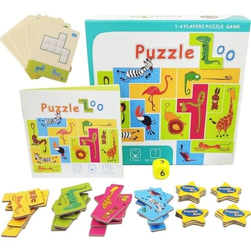 Animal Tangram Puzzle Board Game Educational Toy Tetris Game Logical Thinking Training Preschool Children Play Educational Toys