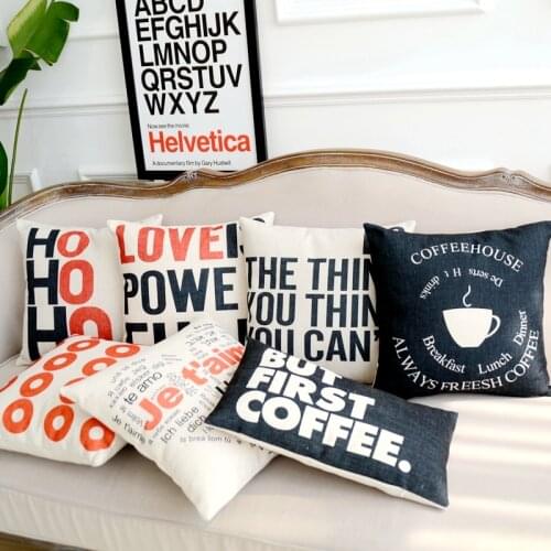 British Art Cotton Linen Pillowcase Modern Letters Cushions Decorative Pillow Home Decor Sofa Throw Pillows 45*45 Almofadas