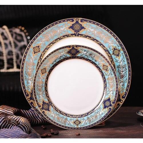 European Style Dinner Plates Dining Plate Serving Dishes Round Plate Cake Tray Western Steak Round Tray Kitchen Plates Tableware
