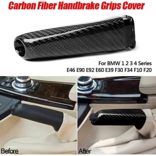 Genuine Car Carbon Fiber Universal Handbrake Set Cover Sticker For BMW 1 2 3 4 Series E46 E90 E92 E60 E39 F30 F34 F10 F20