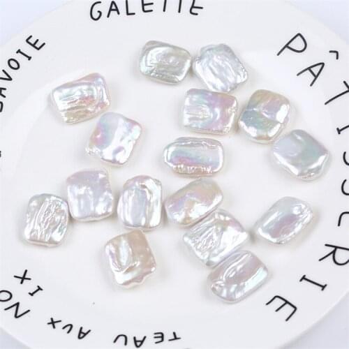 Hot sale AAA 17*20mm square shape freshwater pearl loose beads for earring making
