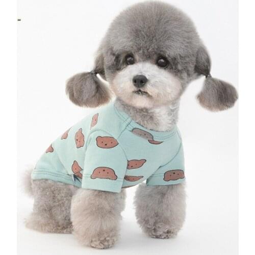 Cartoon Dog T-shirt Spring Summer Dog Clothes Tee Shirt Pajamas Puppy Outfit Yorkshire Shih Tzu Pomeranian Poodle Pet Clothing