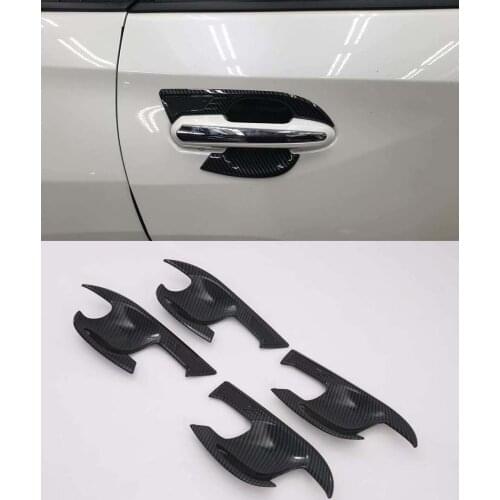 Carbon Fiber Style Door Handle Bowl Cover Trim for 2019-2020 Toyota RAV4 ABS