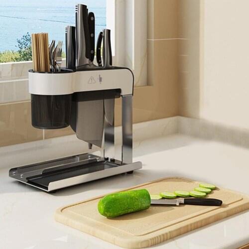 Stainless Steel Cutting Board Holder Drying Rack Kitchen Storage Organizer Counter Display Stand