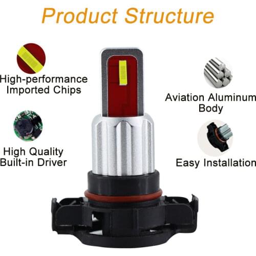 CANBUS H16(EU) 5202 PS19W LED Bulbs for 2008+ AUDI A3 8P LED Daytime running lights DRL BULB No error 6000K White 3000K 8000K