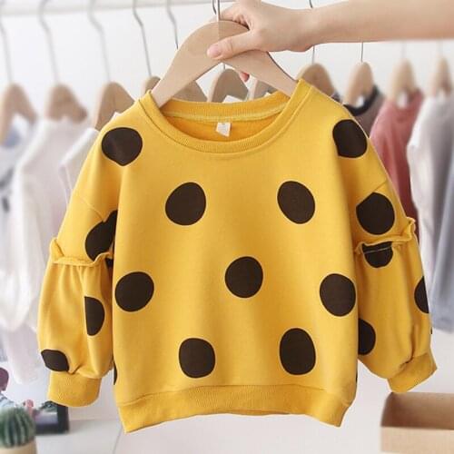 Baby Sweatshirts Girl Autumn Toddler Sweatshirt Dot Cotton Long Sleeve Sweater Toddler Girl Sweatshirt