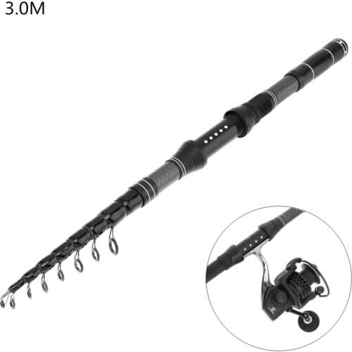 3.0m Carbon Fiber Telescopic Fishing Rods Fasten Guides Ultra Short 8 Section Portable Fishing Pole