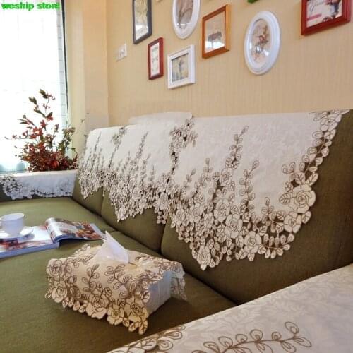 Champagne roses series Rural cloth art Chinese embroidery Sofa cover Sofa towel Sofa cushion Back of a chair towel Rotary towel