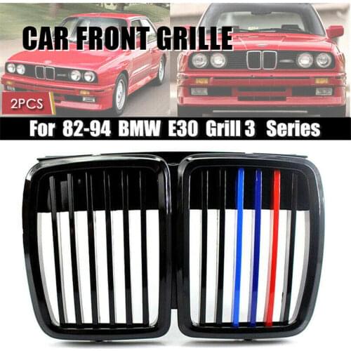1 Pair Front Hood Kidney Grille M3 Stylish For BMW E30 Grill 3 Serie 1982-1994