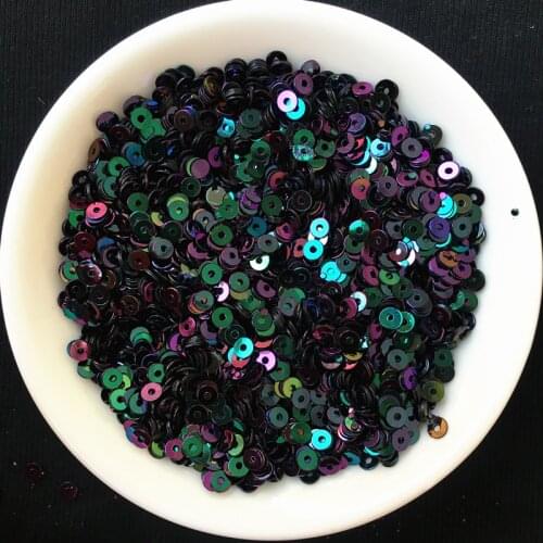 10g/Lot (3000pcs) 3mm AB Black Nail Sequins PVC Flat Round Sequin Paillettes Sewing Wedding Craft, Kids DIY Slim Decoration Film