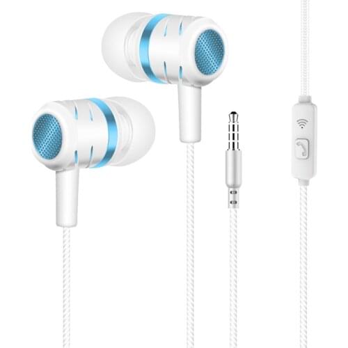 3.5mm Universal Dual Speakers Subwoofer Wired Bass HIFI In-ear Sports Earphones