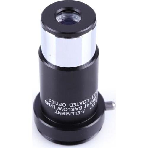 3X Metal Barlow lens extender can be connected to SLR camera adapter ring + SLR camera to take pictures of 1.25 inches