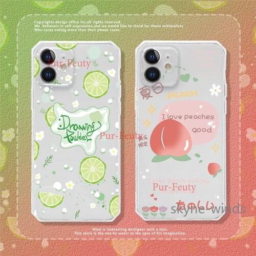 Summer fresh fruit painting case for APPLE iPhone 11 12 Pro X XR XS Max anti-fall cover coque fundas casing for iPhone 7 8 Plus