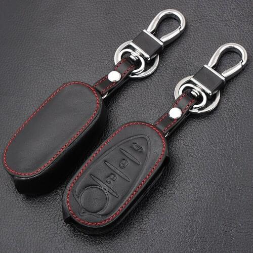 Genuine Leather Case Key Cover Fob Fit For Alfa Romeo Mito Giulietta 159 GTA Car Remote Key Case For Car Rubber Jacket Bag 500