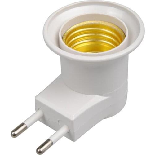 Lamp Base E27 LED Light Male Socket to EU Type Plug Adapter Converter for Bulb Holder with ON/OFF Button