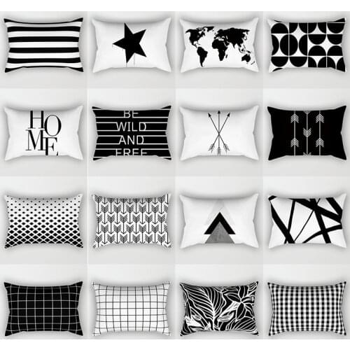 Cushin Cover 30x50 Aesthetic Pillow Cushion Cover Sofa Black White Bedroom Decor for Women Lounge Pillow Farm House Decor Custom