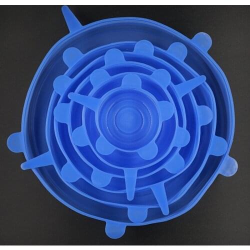 Dropshipping 120g Silicone Bowl Cover Cap 6/12pcs Silicone Stretch Universal Lids Pan Cooking Food Pot Cover Kitchen Accessories