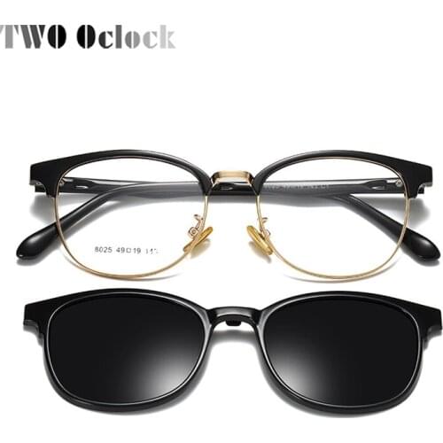 TWO Oclock Custom Prescription Sunglasses Women Magnet Sunshade Polarized Clip On Sun Glasses Eyeglasses Frame For Woman Z8025