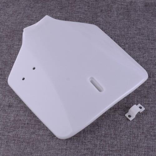 DWCX Motorcycle Front Number Plate Plastic White Accessories Fit For Kawasaki KLX 110 KX 65 Suzuki DRZ110 Bikes