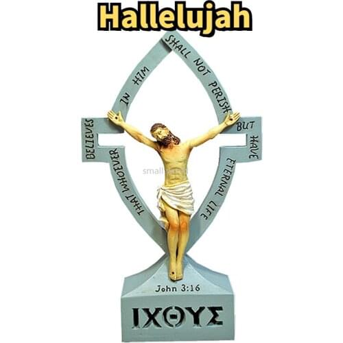 Jesus' Crucifixion Resin Luminous cross Gospel gift Christ statue religious jesus statue christian statue nativity scene xmas