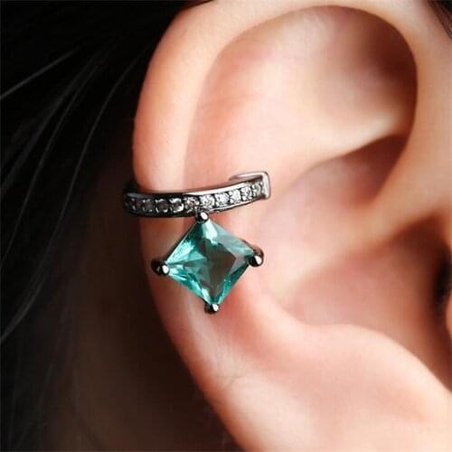 White Black Copper Green AAA Cubic Zirconia Clip Earrings Fashion Jewelry Earring Female Wedding Party Gift For Womens jewelry