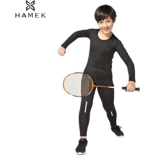 Boys 2 Pcs Fitness Running Sets Kids Long Sleeves Shirts Compression Pants Leggings Children Basketball Football Wear Soccer Kit