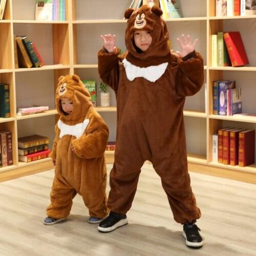 Kawaii Cartoon Bear Costume Soft Plush Animal Coat Animation Cosplay Costume Gifts for Children Parent-Child Interaction