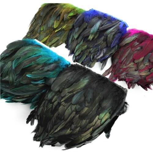 2Meters/Lot Rooster Feather Trims Fringes for Clothes Natural Chicken Plumes Sewing Ribbon Holiday Decor Needlework Accessories