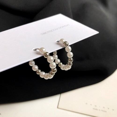 Trendy Jewelry Earrings Simulated Pearl Metal Beads Jewelry Vintage Statement Earrings For Girls Women Gifts 2020 New Design